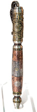 Load image into Gallery viewer, 3 Gen Pen Company Ballpoint Pen Silver with brass highlights Steampump Watchparts foiled pen