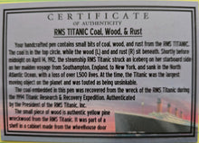 Load image into Gallery viewer, 3 Gen Pen Company Ballpoint Pen RMS Titanic Coal, Wood &amp; Rust Commemorative Ballpoint Pen – COA