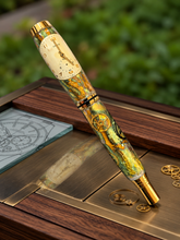 Cargar imagen en el visor de la galería, 3 Gen Pen Company Rollerball Pen ORLYS White Dial Watch Parts – Gold Accented Rollerball Pen