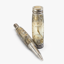 Load image into Gallery viewer, 3 Gen Pen Company Rollerball Pen Statesman Rhodium/Black Titanium accented - White face Watchparts Rollerball Pen
