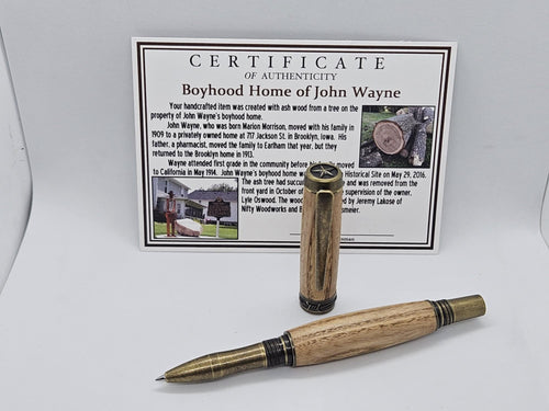 The Duke's Boyhood Home JR Rollerball Pen - COA