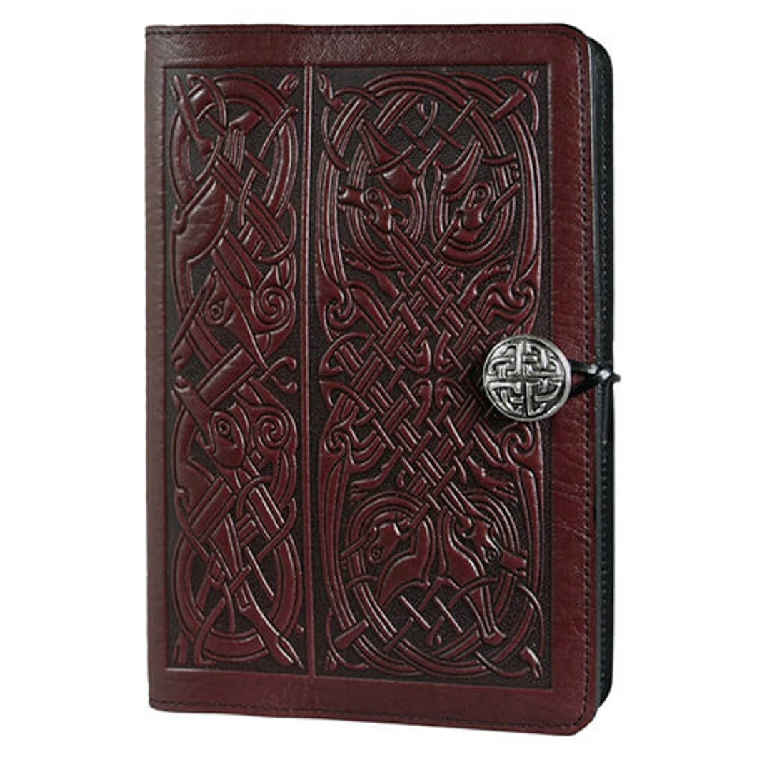 Dublin Gift Company Leather Journal Large Wine Celtic Hound Leather Journal Cover