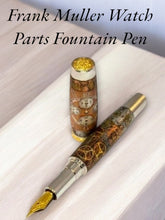 Load image into Gallery viewer, Franck Muller Dual Face Watch Parts Fountain Pen - Statesman Steampunk - Rhodium/Gold - 3 Gen Pen Company LLC