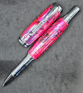 George Pen made with Hot Pink Colored Natural Abalone - 3 Gen Pen Company LLC