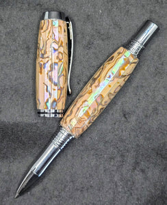 George Pen made with Light Pink Colored Natural Abalone - 3 Gen Pen Company LLC
