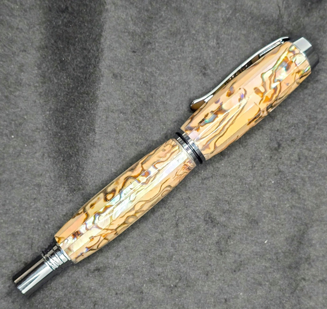 George Pen made with Light Pink Colored Natural Abalone - 3 Gen Pen Company LLC
