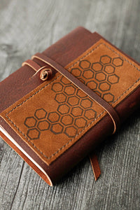 Honeycomb Leather Journal / Bee Sketchbook - 3 Gen Pen Company LLC