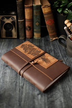 Load image into Gallery viewer, Large Leather Journal with Wildflower Bouquet Print - 3 Gen Pen Company LLC