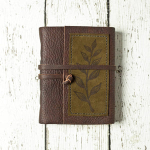 Leather Journal with Leaf Design - 3 Gen Pen Company LLC