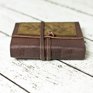 Leather Journal with Leaf Design - 3 Gen Pen Company LLC