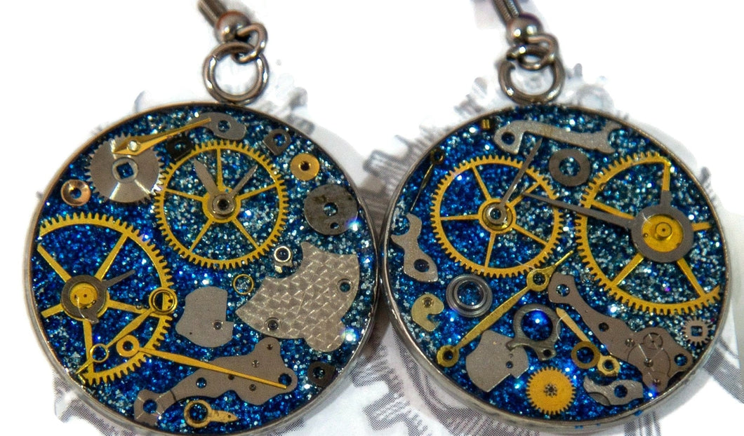 Wrist Watch Part Jewelry - Medium Earrings :dark dark blue - 3 Gen Pen Company LLC
