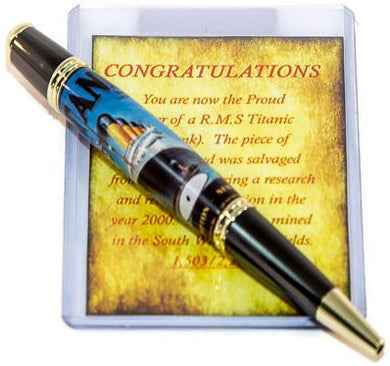 3 Gen Pen Company Ballpoint Pen Gatsby Twist  Titanic Pen - COA