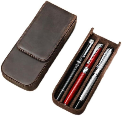 3 Pen Leather Pen Case Pack Handmade Drawer Style - 3 Gen Pen Company LLC