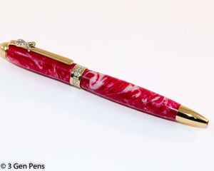 Breast Cancer Awareness Pink Jeweled Pen - 3 Gen Pen Company