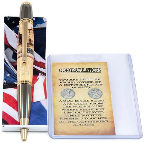 Gatsby Twist Gettysburg Address Pen in Gunmetal and gold - 3 Gen Pen Company