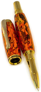 George Pen made with Orange Colored Natural Abalone - 3 Gen Pen Company LLC