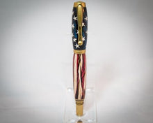 Cargar imagen en el visor de la galería, Jr George Patriotic Rollerball Pen- Antique Brass - 3 Gen Pen Company