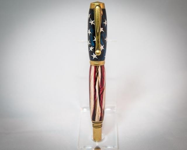 Jr George Patriotic Rollerball Pen- Antique Brass - 3 Gen Pen Company