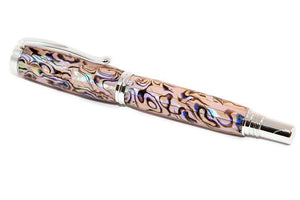 Jr George Rhodium accented Pen made with White Paua Abalone - 3 Gen Pen Company