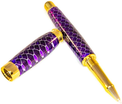 Leveche Gold Rollerball Pen - Honeycomb Purple - 3 Gen Pen Company