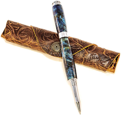 Leveche Rollerball Pen - Spalted Maple Blue - 3 Gen Pen Company LLC
