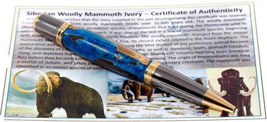 Mammoth Tusk Fossil Pen with Gun Metal/Gold Accents - 3 Gen Pen Company