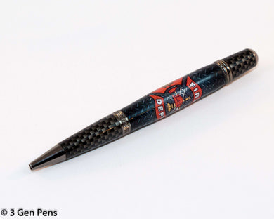 Sierra Fire Fighters Gun Metal Graphic Twist Pen - 3 Gen Pen Company